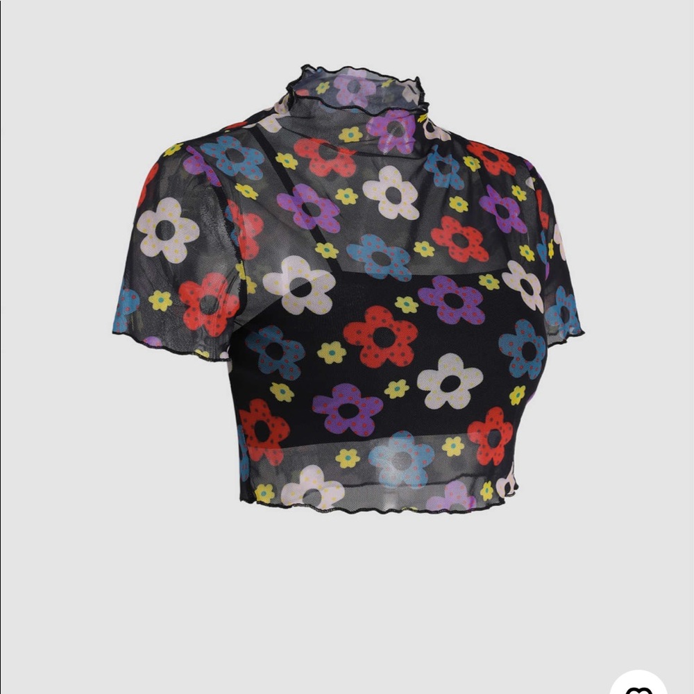 Flower crop top size large